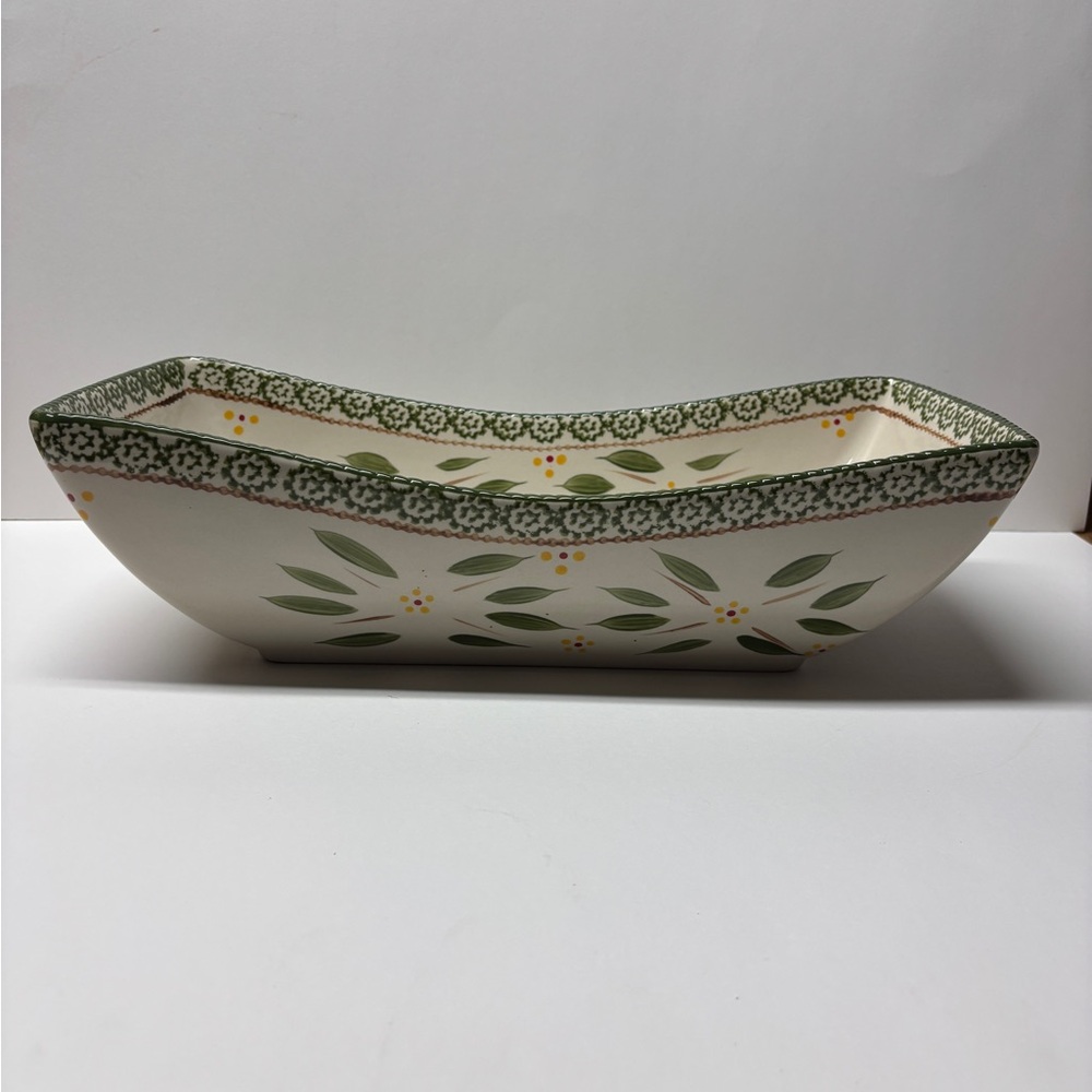 Temptations by Tara Old World Green and Ceramic Serving Bowl - Picture 2 of 6